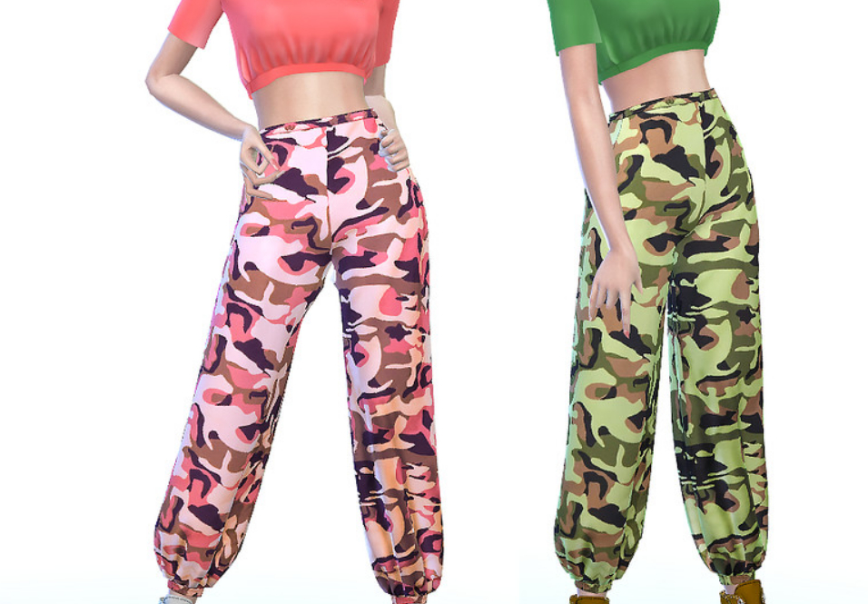 thumbnail image 2 of Lontakids Girls Hip Hop Dance Outfit 2-Piece Set - Camo Jogger Pants & Crop Top For Street Jazz Dance 2 of 9