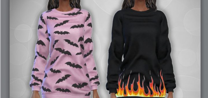 Sims 4 Mod Ripped Sweater Sims 4 Sweater CC | Sims 4 CC Sweater Mods | Sims 4 Baggy Sweater