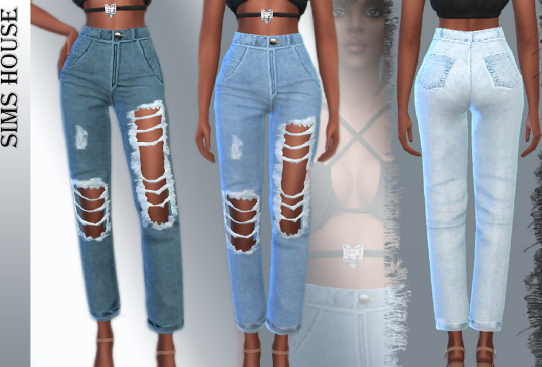 Women's ripped jeans | Jeans Clothes Mod Download