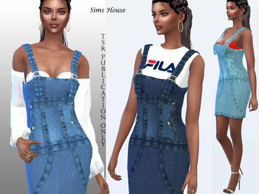 Denim short sundress | Bottoms Clothes Mod Download